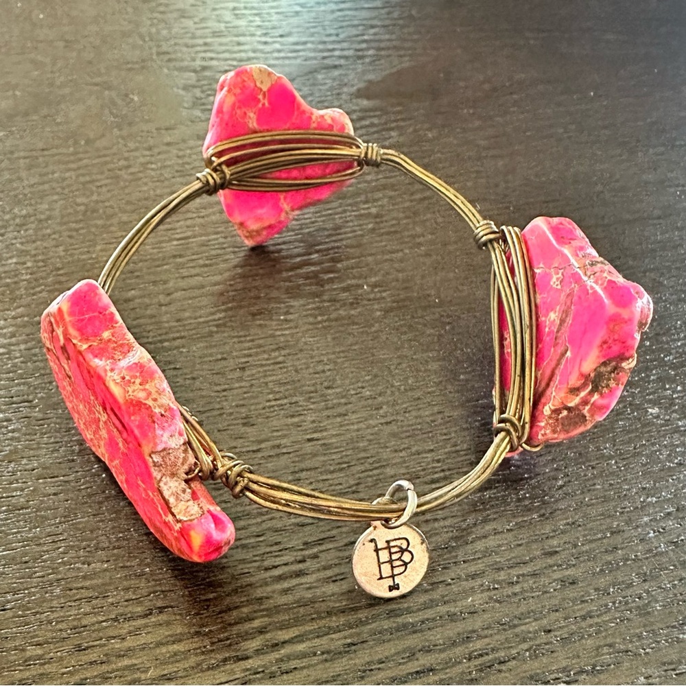 Pink Stone Bourbon and Bowties Bangle
